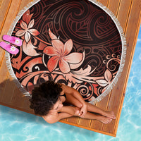 Matariki New Zealand Beach Blanket Maori Pattern Red Galaxy