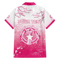 Personalized Sakura Marianas Family Matching Long Sleeve Bodycon Dress and Hawaiian Shirt CNMI Seal