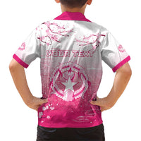 Personalized Sakura Marianas Family Matching Short Sleeve Bodycon Dress and Hawaiian Shirt CNMI Seal