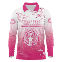 Personalized Sakura Marianas Long Sleeve Polo Shirt CNMI Seal