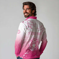 Personalized Sakura Marianas Long Sleeve Polo Shirt CNMI Seal