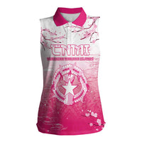 Personalized Sakura Marianas Women Sleeveless Polo Shirt CNMI Seal