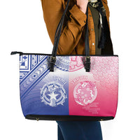 Northern Mariana Islands And Japan Together Leather Tote Bag