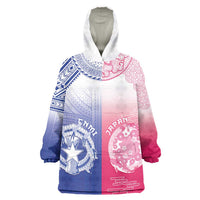 Custom Northern Mariana Islands And Japan Together Wearable Blanket Hoodie