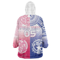 Custom Northern Mariana Islands And Japan Together Wearable Blanket Hoodie