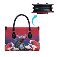 Guam Blue Marlin Fishing Leather Bag Polynesian Style