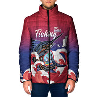 Guam Blue Marlin Fishing Padded Jacket Polynesian Style