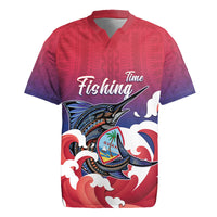 Guam Blue Marlin Fishing Rugby Jersey Polynesian Style