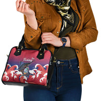 Guam Blue Marlin Fishing Shoulder Handbag Polynesian Style