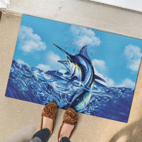 Hawaii Blue Marlin Fishing Rubber Doormat