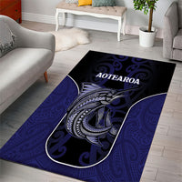 New Zealand Aotearoa Area Rug Blue Marlin Fishing Maori Pattern LT05 - Polynesian Pride