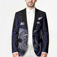 Personalised New Zealand Aotearoa Blazer Blue Marlin Fishing Maori Pattern LT05 - Polynesian Pride
