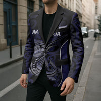 Personalised New Zealand Aotearoa Blazer Blue Marlin Fishing Maori Pattern LT05 - Polynesian Pride