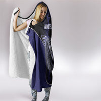 New Zealand Aotearoa Hooded Blanket Blue Marlin Fishing Maori Pattern