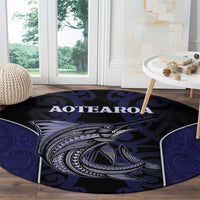 New Zealand Aotearoa Round Carpet Blue Marlin Fishing Maori Pattern LT05 - Polynesian Pride