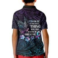 Polynesia Suicide Prevention Awareness Kid Polo Shirt Keep Going The World Needs You