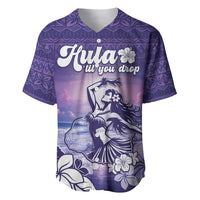 Aloha Hawaii Kauai Island Baseball Jersey Hula Till You Drop LT05 Purple - Polynesian Pride