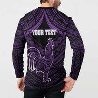 Personalised Hawaii Kauai Island Button Sweatshirt Rooster Tribal Tattoo Simple Style LT05 - Polynesian Pride