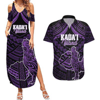 Personalised Hawaii Kauai Island Couples Matching Summer Maxi Dress and Hawaiian Shirt Rooster Tribal Tattoo Simple Style