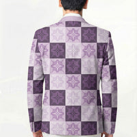 Lavender Manta Ray Hawaiian Quilt Motif Blazer