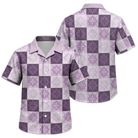 Lavender Manta Ray Hawaiian Quilt Motif Family Matching Tank Maxi Dress and Hawaiian Shirt