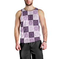 Lavender Manta Ray Hawaiian Quilt Motif Men Tank Top