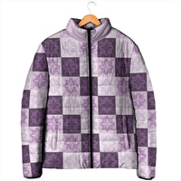 Lavender Manta Ray Hawaiian Quilt Motif Padded Jacket