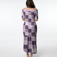Lavender Manta Ray Hawaiian Quilt Motif Puletasi