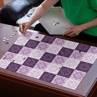 Lavender Manta Ray Hawaiian Quilt Motif Puzzle