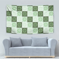 Sage Green Manta Ray Hawaiian Quilt Motif Tapestry