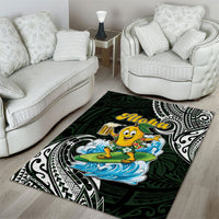 Aloha Hawaii Mango Surfing Area Rug Polynesian Style