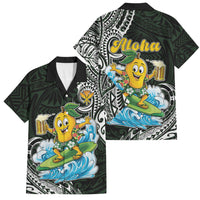 Aloha Hawaii Mango Surfing Family Matching Short Sleeve Bodycon Dress and Hawaiian Shirt Polynesian Style