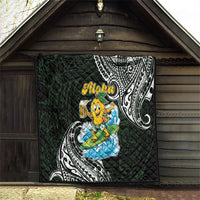 Aloha Hawaii Mango Surfing Quilt Polynesian Style