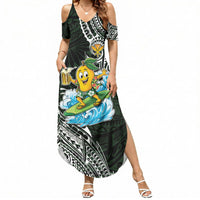 Aloha Hawaii Mango Surfing Summer Maxi Dress Polynesian Style