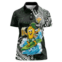 Aloha Hawaii Mango Surfing Women Polo Shirt Polynesian Style