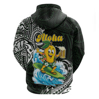 Aloha Hawaii Mango Surfing Zip Hoodie Polynesian Style