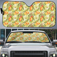 Vintage Hawaii Mango Auto Sun Shade Yellow Green Hawaiian Palaka