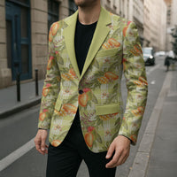 Vintage Hawaii Mango Blazer Yellow Green Hawaiian Palaka