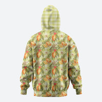 Vintage Hawaii Mango Hoodie Yellow Green Hawaiian Palaka