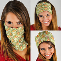 Vintage Hawaii Mango Neck Gaiter Yellow Green Hawaiian Palaka