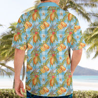 Vintage Hawaii Mango Hawaiian Shirt Blue Hawaiian Palaka