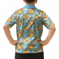 Vintage Hawaii Mango Kid Hawaiian Shirt Blue Hawaiian Palaka
