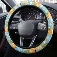 Vintage Hawaii Mango Steering Wheel Cover Blue Hawaiian Palaka