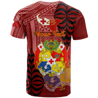 Personalized Tonga T Shirt Coat Of Arms Tongatapu With Ngatu Pattern LT05 - Polynesian Pride