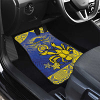 Niue The Rock Car Mats Niuean Crab Hiapo Pattern Blue Version