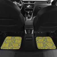 Niue The Rock Car Mats Niuean Crab Hiapo Pattern Blue Version