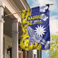 Nauru 92nd Anniversary Of Angam Garden Flag Polynesian Whale Pattern