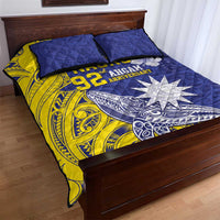 Nauru 92nd Anniversary Of Angam Quilt Bed Set Polynesian Whale Pattern