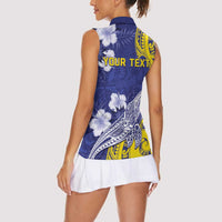 Personalised Nauru 92nd Anniversary Of Angam Women Sleeveless Polo Shirt Polynesian Whale Pattern