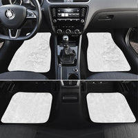 American Samoa White Sunday Car Mats Polynesian Pattern With Tropical Flowers